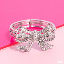 Load image into Gallery viewer, Its All A-BOW-t Me - White Bracelet - Paparazzi Jewelry