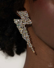 Load image into Gallery viewer, Electric Effulgence - Gold Post Earrings - Paparazzi Jewelry