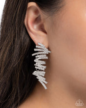 Load image into Gallery viewer, Scattered Surety - White Post Earrings - Paparazzi Jewelry