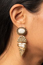 Load image into Gallery viewer, Earthy Extravagance - Gold Post Earrings - Paparazzi Jewelry