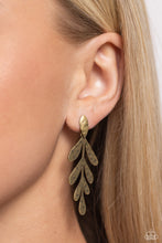 Load image into Gallery viewer, Jungle Fauna - Brass Post Earrings - Paparazzi Jewelry