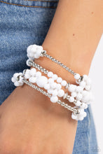 Load image into Gallery viewer, Compelling Clouds - White Bracelet - Paparazzi Jewelry