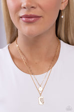 Load image into Gallery viewer, Half of My Heart - Gold Necklace - Paparazzi Jewelry