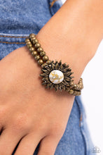 Load image into Gallery viewer, Sunflower Serenity - Brass Bracelet - Paparazzi Jewelry