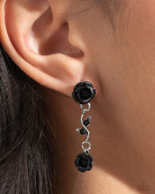 Load image into Gallery viewer, Led by the ROSE - Black Post Earrings - Paparazzi Jewelry