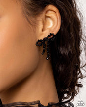 Load image into Gallery viewer, The BOW Must Go On - Black Post Earrings - Paparazzi Jewelry