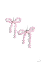 Load image into Gallery viewer, paparazzi-accessories-the-bow-must-go-on-pink-post earrings
