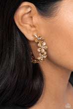 Load image into Gallery viewer, Floral Flamenco - Gold Earrings - Paparazzi Jewelry