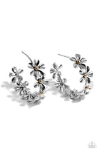 Load image into Gallery viewer, paparazzi-accessories-floral-flamenco-silver-earrings