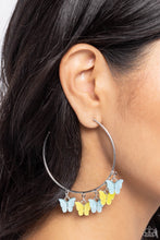 Load image into Gallery viewer, Bemusing Butterflies - Blue Earrings - Paparazzi Jewelry