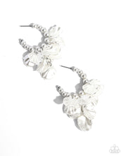 Load image into Gallery viewer, paparazzi-accessories-frilly-feature-white-earrings