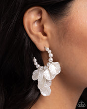Load image into Gallery viewer, Frilly Feature - White Earrings - Paparazzi Jewelry