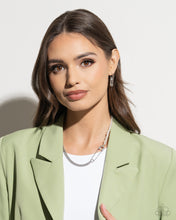 Load image into Gallery viewer, Safety Pin Sentiment - White Earrings - Paparazzi Jewelry