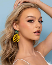 Load image into Gallery viewer, Pineapple Passion - Yellow Post Earrings - Paparazzi Jewelry