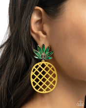 Load image into Gallery viewer, Pineapple Passion - Yellow Post Earrings - Paparazzi Jewelry