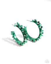 Load image into Gallery viewer, paparazzi-accessories-fashionable-flower-crown-green-earrings