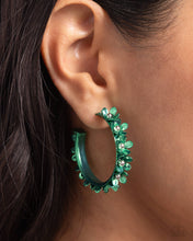 Load image into Gallery viewer, Fashionable Flower Crown - Green Earrings - Paparazzi Jewelry