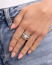 Load image into Gallery viewer, Dramatic Decadence - White Ring - Paparazzi Jewelry