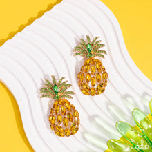 Load image into Gallery viewer, Pineapple Pizzazz - Yellow Post Earrings - Paparazzi Jewelry