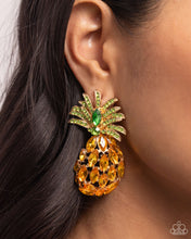 Load image into Gallery viewer, Pineapple Pizzazz - Yellow Post Earrings - Paparazzi Jewelry