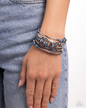 Load image into Gallery viewer, Sassy Stack - Blue Bracelet - Paparazzi Jewelry