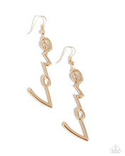 Load image into Gallery viewer, Light-Catching Letters - Gold Earrings - Paparazzi Jewelry
