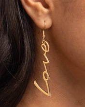 Load image into Gallery viewer, Light-Catching Letters - Gold Earrings - Paparazzi Jewelry