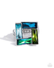 Load image into Gallery viewer, paparazzi-accessories-sinuous-square-blue-ring