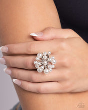 Load image into Gallery viewer, Bubbly Beau - White Ring - Paparazzi Jewelry
