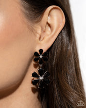 Load image into Gallery viewer, A Blast of Blossoms - Black Post Earrings - Paparazzi Jewelry