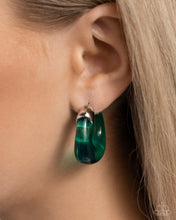 Load image into Gallery viewer, Clear Charm - Green Earrings - Paparazzi Jewelry