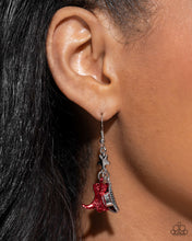 Load image into Gallery viewer, Rodeo Royalty - Red Earrings - Paparazzi Jewelry