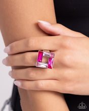 Load image into Gallery viewer, Sinuous Square - Pink Ring - Paparazzi Jewelry