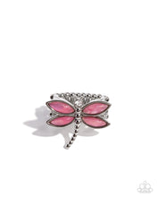 Load image into Gallery viewer, paparazzi-accessories-dragonfly-dedication-pink-ring