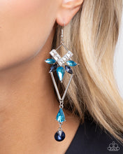 Load image into Gallery viewer, Shoulder-Dusting Shimmer - Blue Earrings - Paparazzi Jewelry