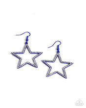 Load image into Gallery viewer, paparazzi-accessories-streamlined-stars-blue-earrings