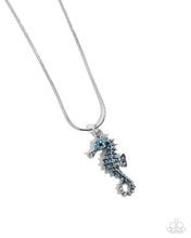 Load image into Gallery viewer, paparazzi-accessories-seahorse-shanty-blue-necklace
