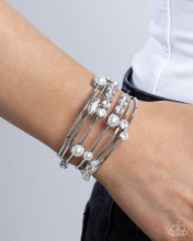 Load image into Gallery viewer, Showtime Sparkle - White Bracelet - Paparazzi Jewelry