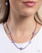 Load image into Gallery viewer, Homecoming Hearts - Purple Necklace - Paparazzi Jewelry