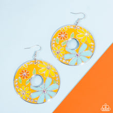 Load image into Gallery viewer, Embroidered Elegance - Yellow Earrings - Paparazzi Jewelry