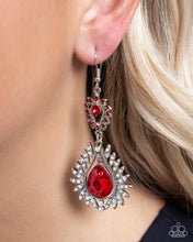 Load image into Gallery viewer, Teardrop Traveler - Red Earrings - Paparazzi Jewelry