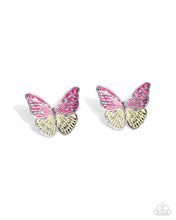 Load image into Gallery viewer, paparazzi-accessories-aerial-appreciation-pink-post earrings