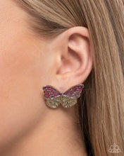 Load image into Gallery viewer, Aerial Appreciation - Pink Post Earrings - Paparazzi Jewelry