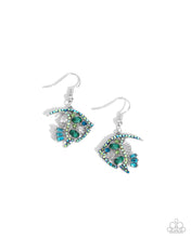Load image into Gallery viewer, paparazzi-accessories-fancy-free-fish-green-earrings