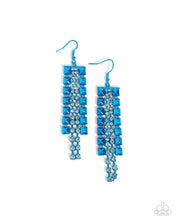 Load image into Gallery viewer, paparazzi-accessories-forceful-fringe-blue-earrings