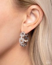 Load image into Gallery viewer, Geometric Glimpse - White Earrings - Paparazzi Jewelry