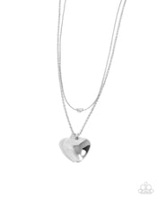 Load image into Gallery viewer, paparazzi-accessories-halting-hearts-silver-necklace