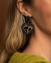 Load image into Gallery viewer, Whimsical Wrangler - Black Post Earrings - Paparazzi Jewelry