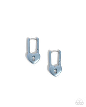 Load image into Gallery viewer, paparazzi-accessories-pampered-padlock-blue-earrings