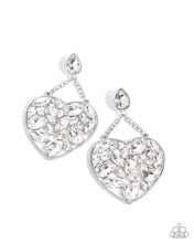 Load image into Gallery viewer, paparazzi-accessories-glittery-gait-white-post earrings